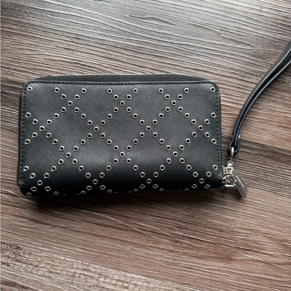 Michael Kors Studded Black Wristlet - Picture 3 of 4